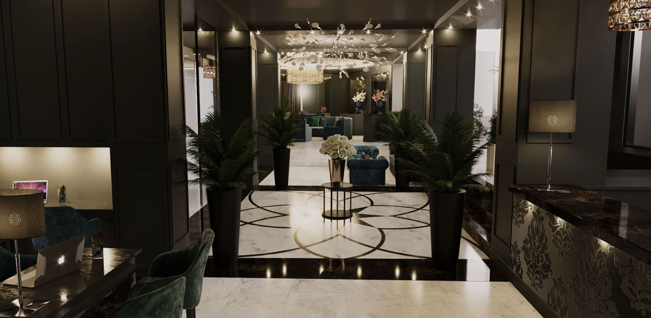 Lobby met receptie — Palazzo Doglio