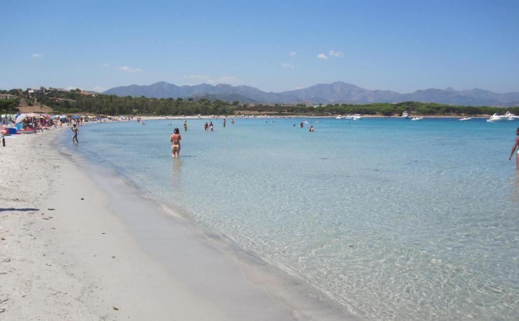 Wit zandstrand met turquoise water — Cala Mirto