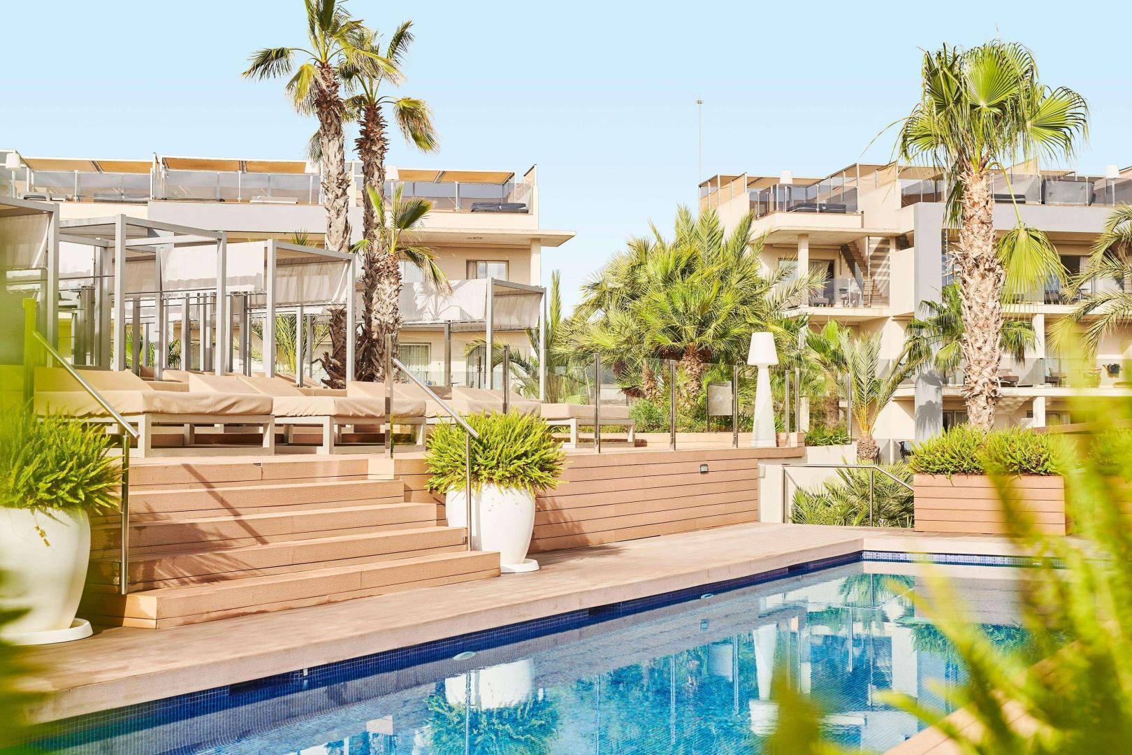 Zwembad omringd door palmbomen — ZAFIRO Palace Alcudia