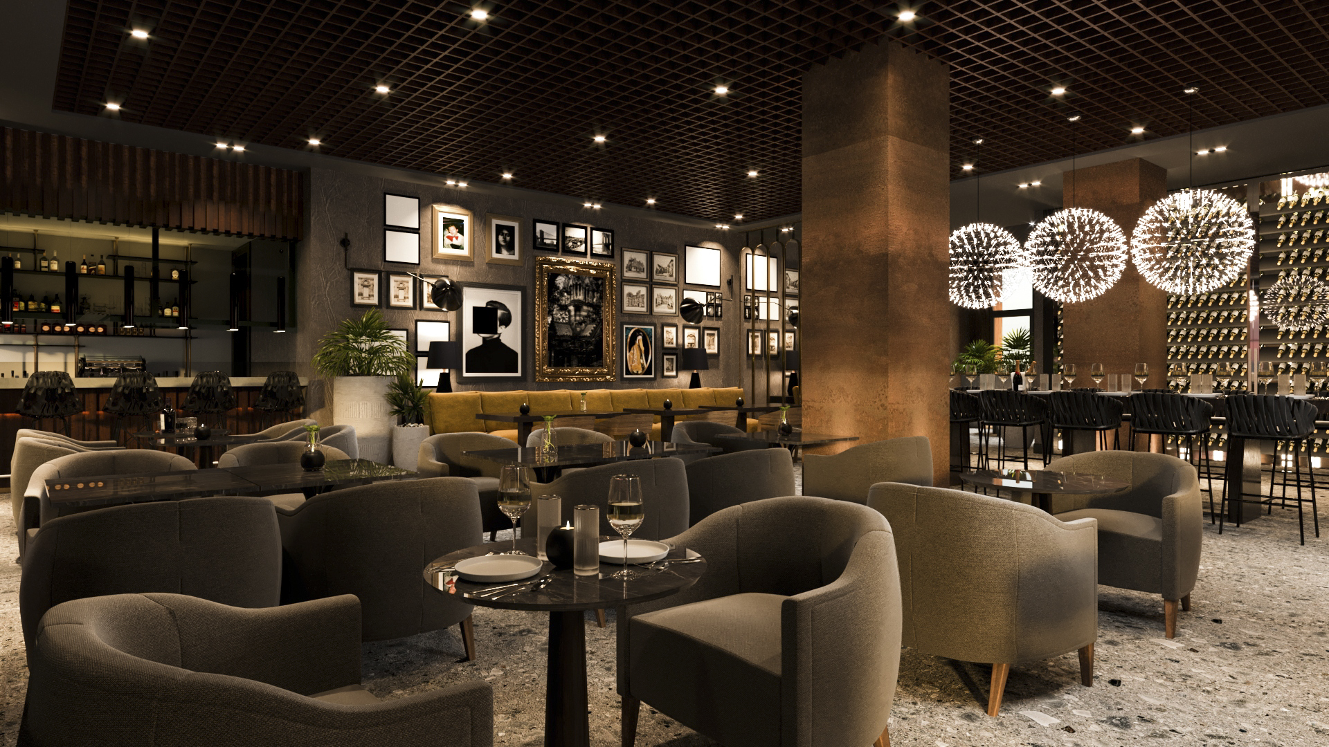 Restaurant met gedekte tafels — Mivara Luxury Resort & Spa