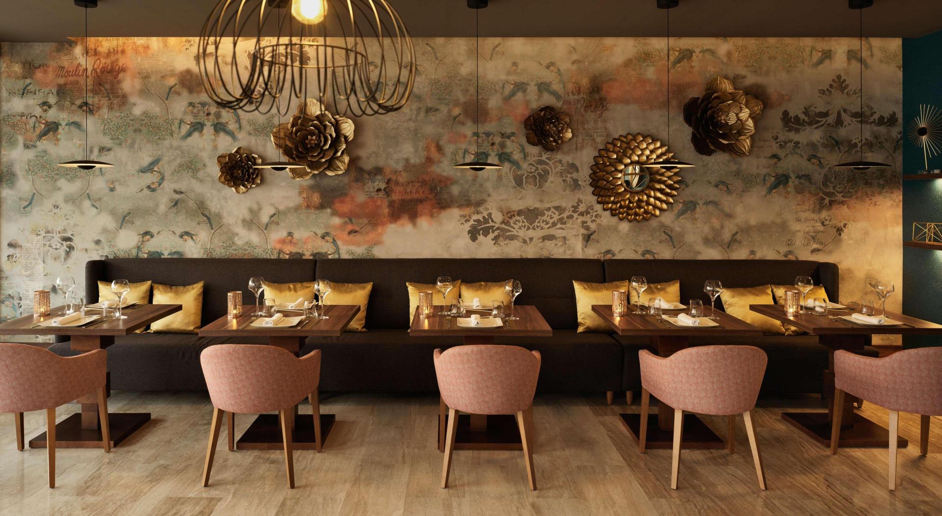 Restaurant met gedekte tafels — ZAFIRO Palace Palmanova