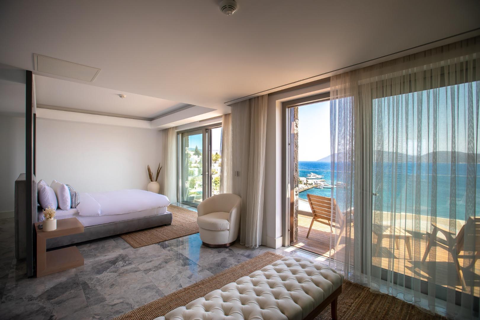 Privéstrand met parasols — METT Bodrum