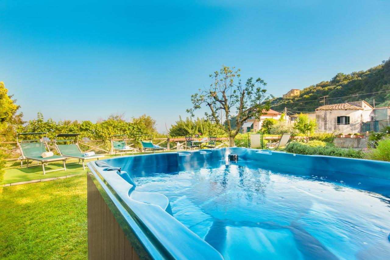 een groot zwembad in een omheinde tuin bij Villa Pane Resort in Sorrento